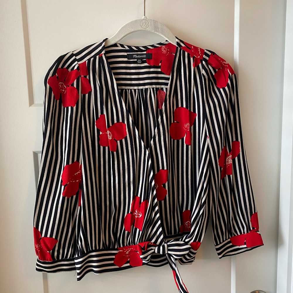Madewell tropical print blouse XXS
